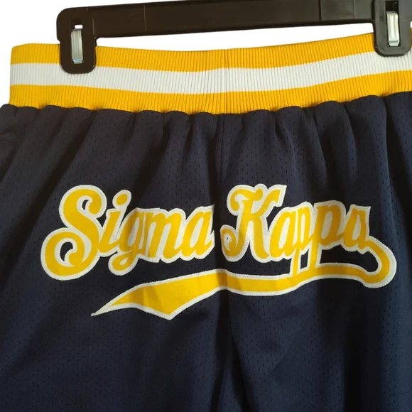 Custom Navy Gold-White Authentic Throwback Basketball Shorts - Picture 4 of 8